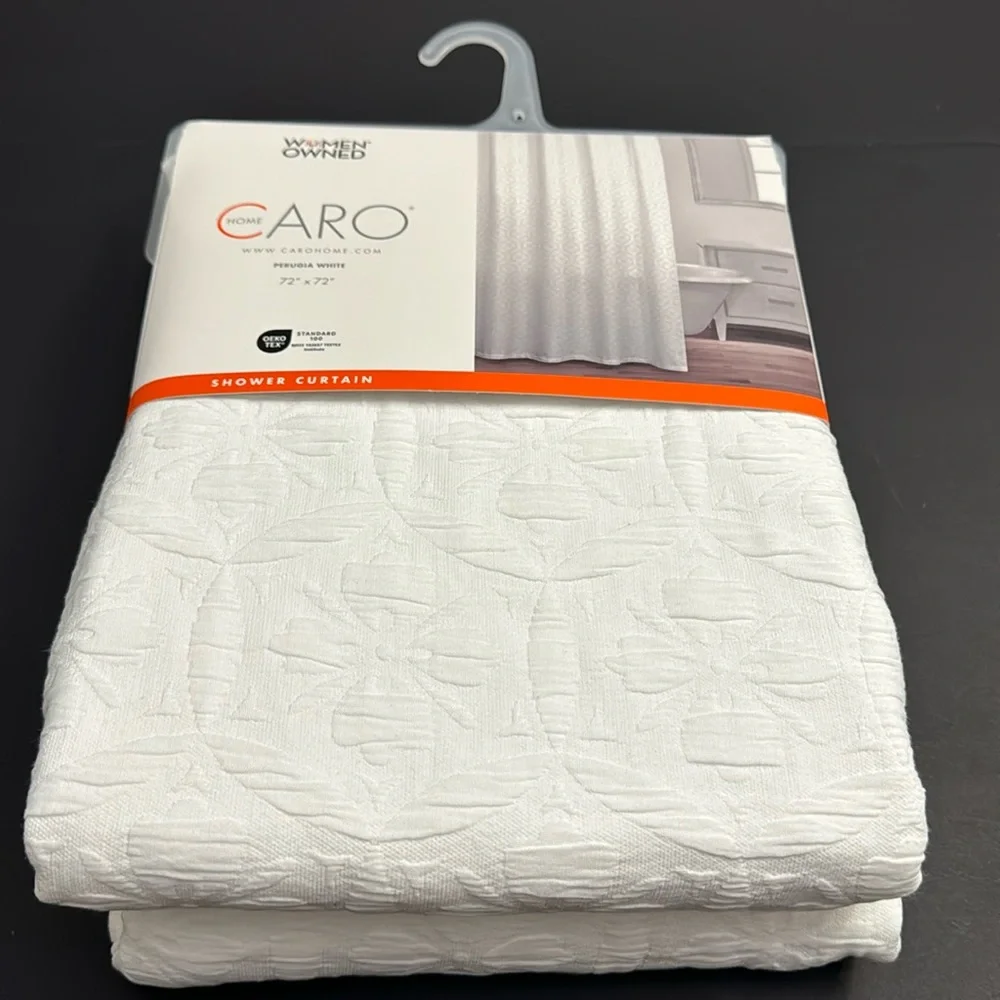 CARO HOME Shower Curtain - Perugia White - 72”x72”